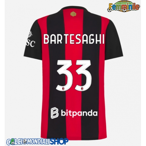 Maglie da calcio AC Milan Davide Bartesaghi #33 Prima Maglia Femminile 2026-27 Manica Corta
